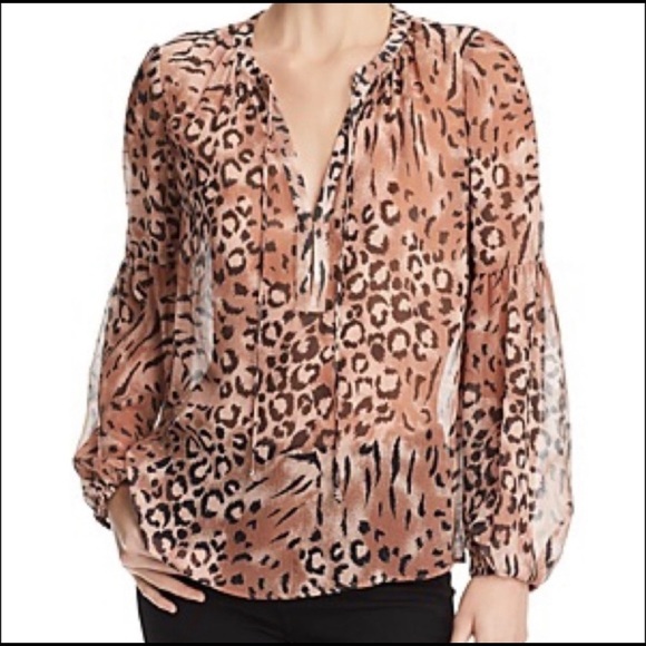 Paige Animal Print Blouse Small - Picture 1 of 6